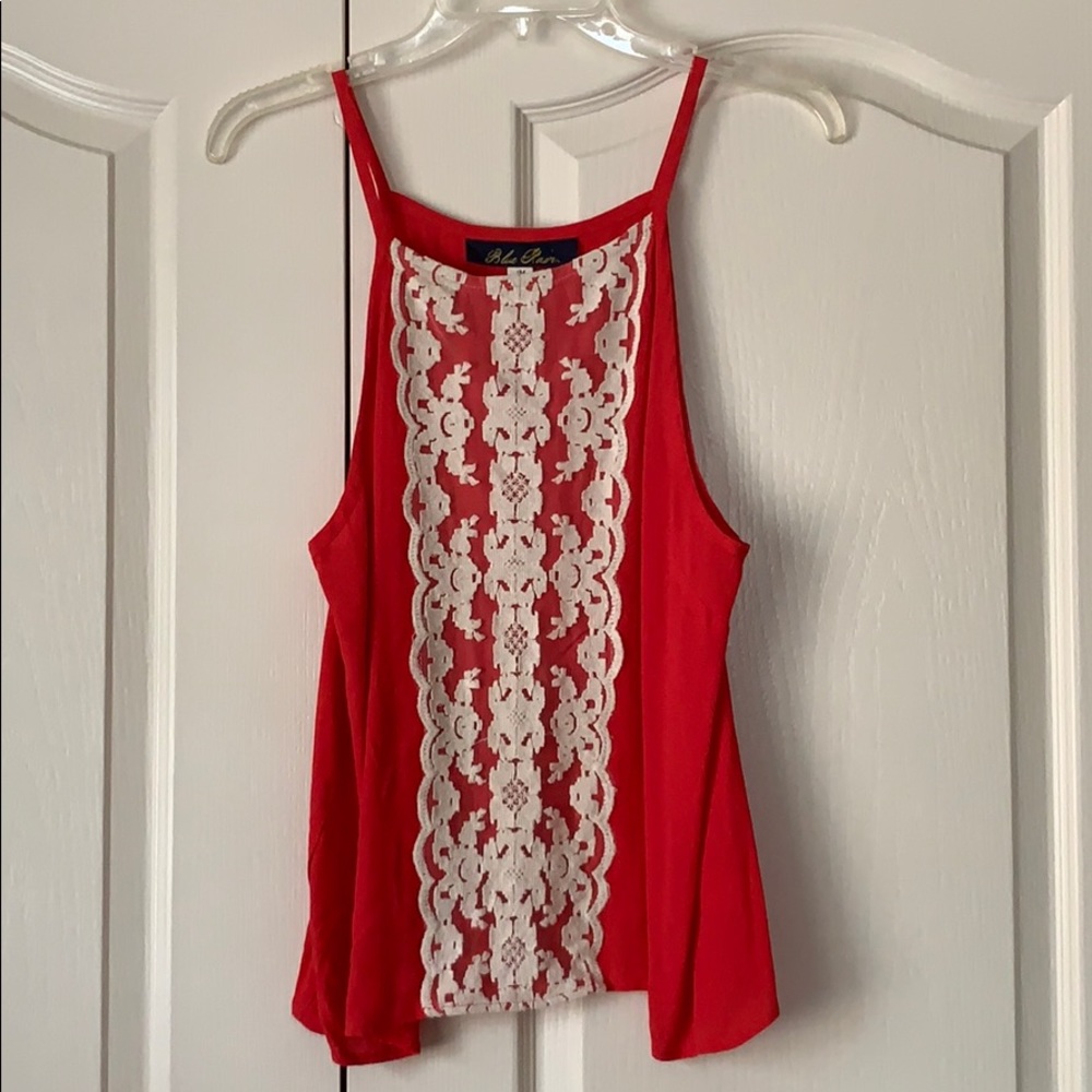 Red lace tank